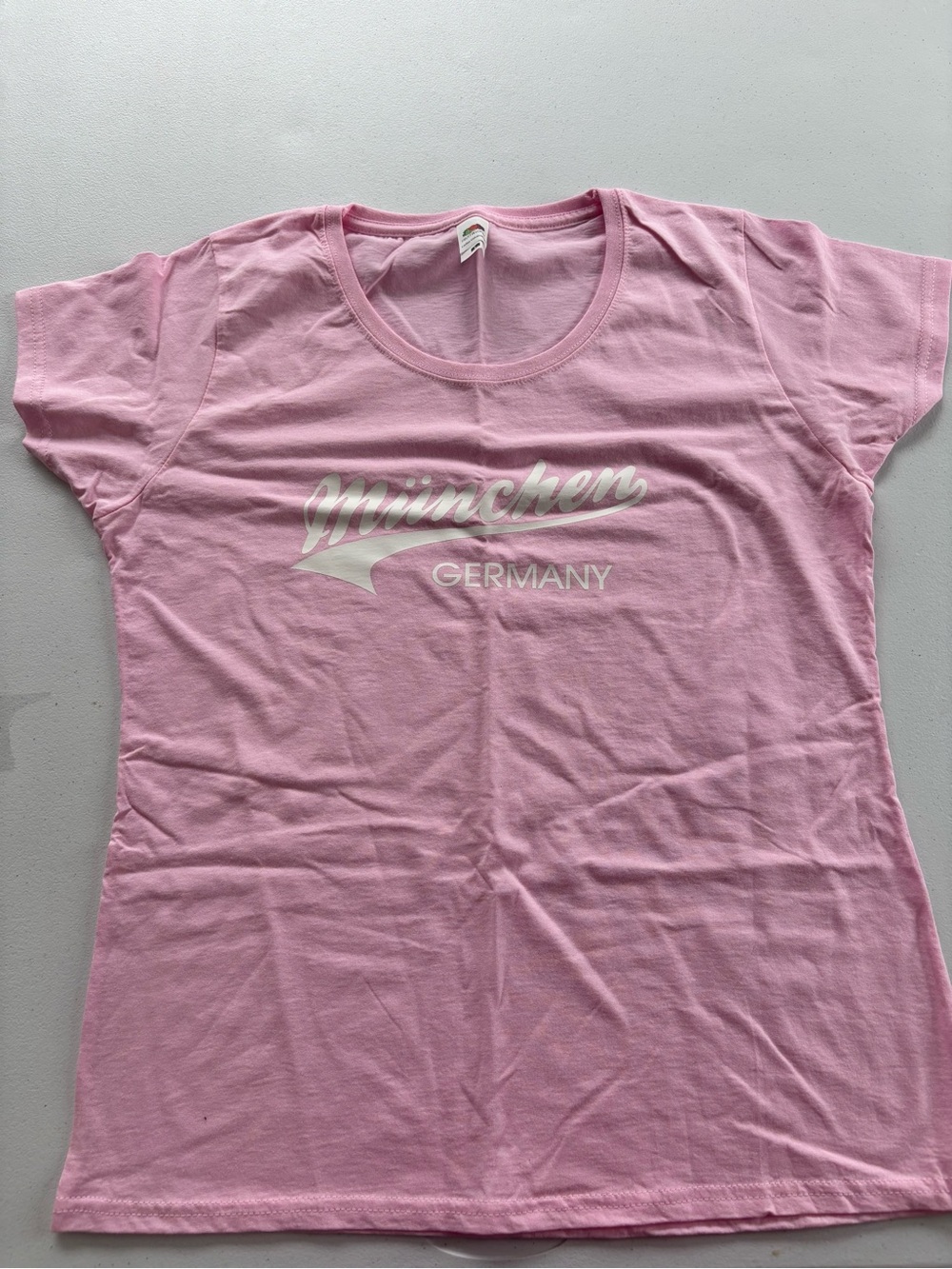Fruit of the Loom Pink Munchen Germany Graphic Tee - Women